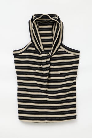 NECK TIE NOSLEEVE トップス