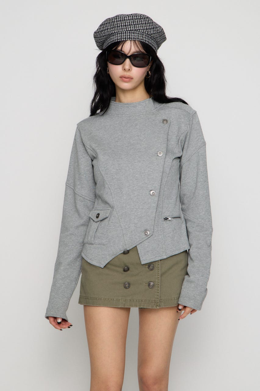 SIDE BUTTON CUT ジャケット T.GRY FREE