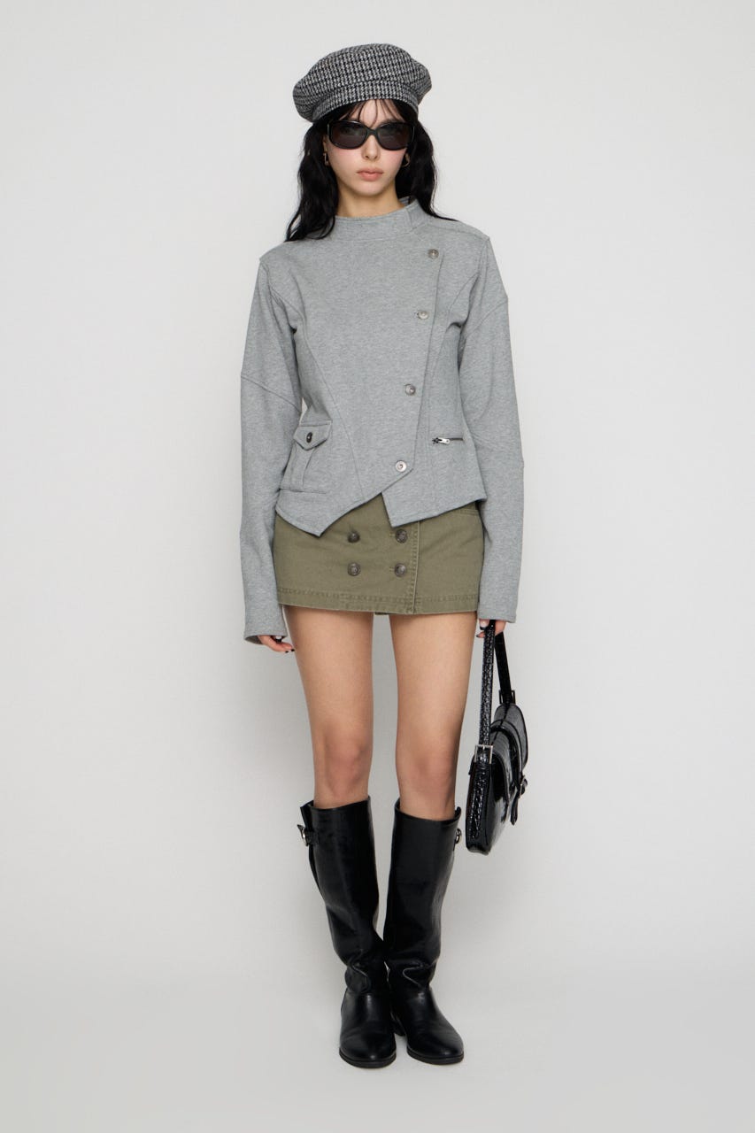 SIDE BUTTON CUT ジャケット T.GRY FREE