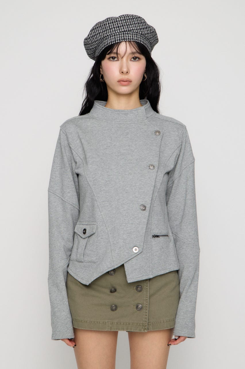 SIDE BUTTON CUT ジャケット T.GRY FREE