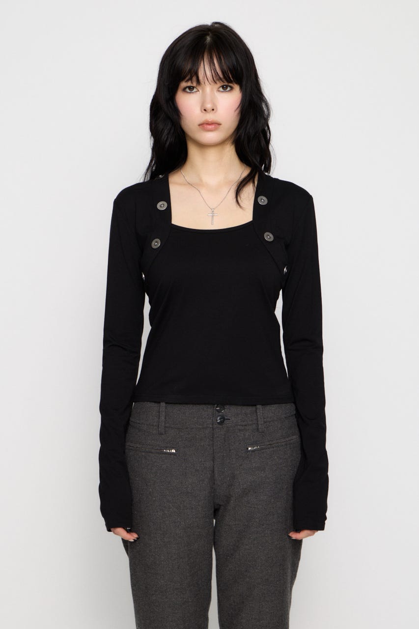 BOLERO LIKE COMPACT トップス BLK FREE