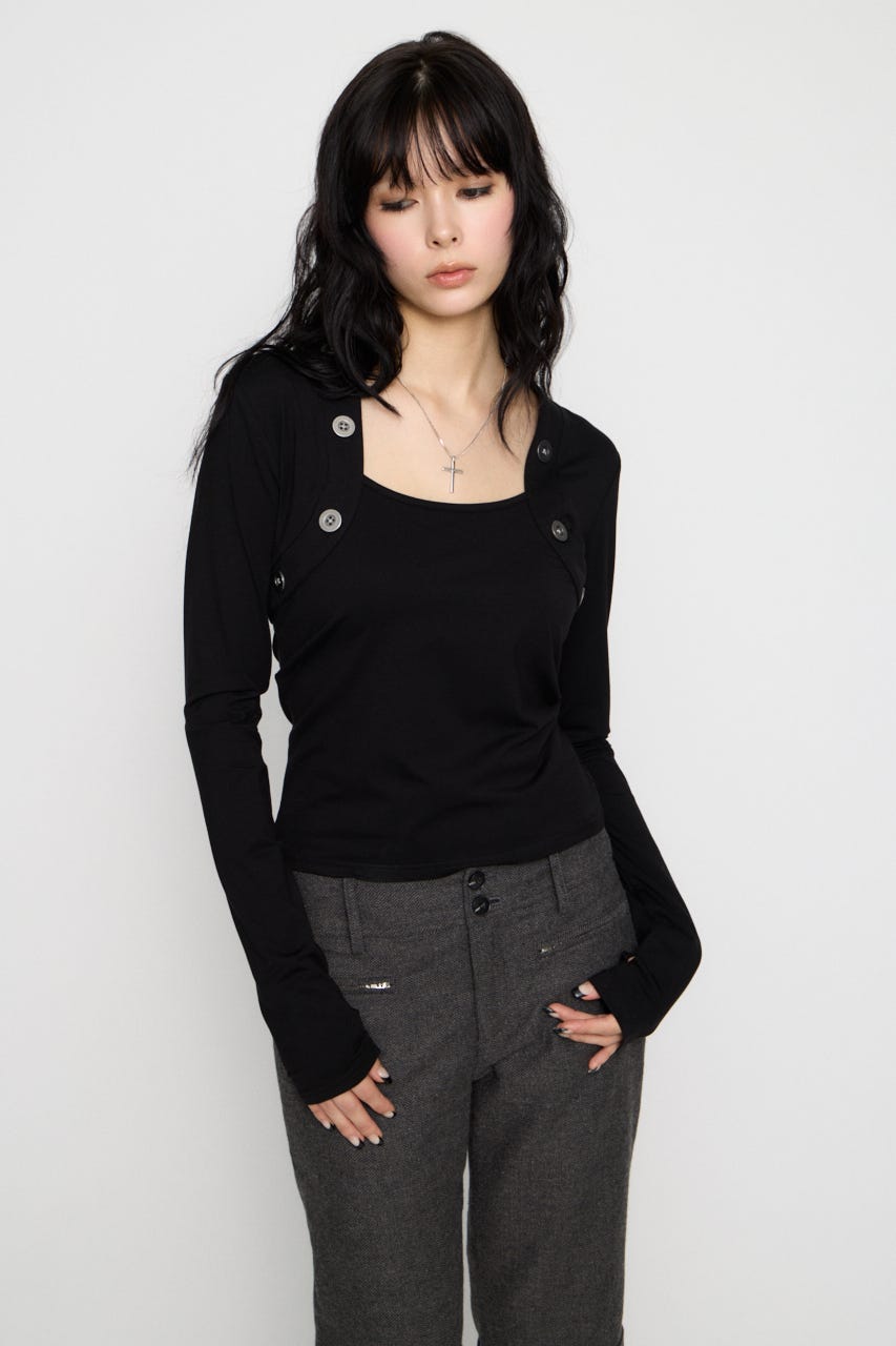 BOLERO LIKE COMPACT トップス BLK FREE
