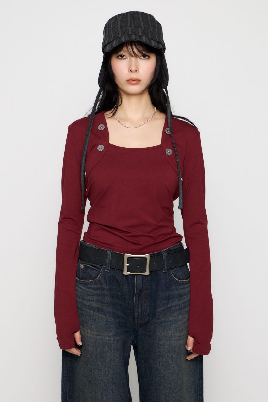 BOLERO LIKE COMPACT トップス D/RED FREE
