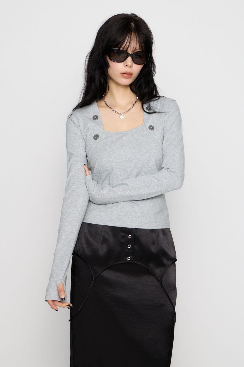 BOLERO LIKE COMPACT トップス GRY FREE