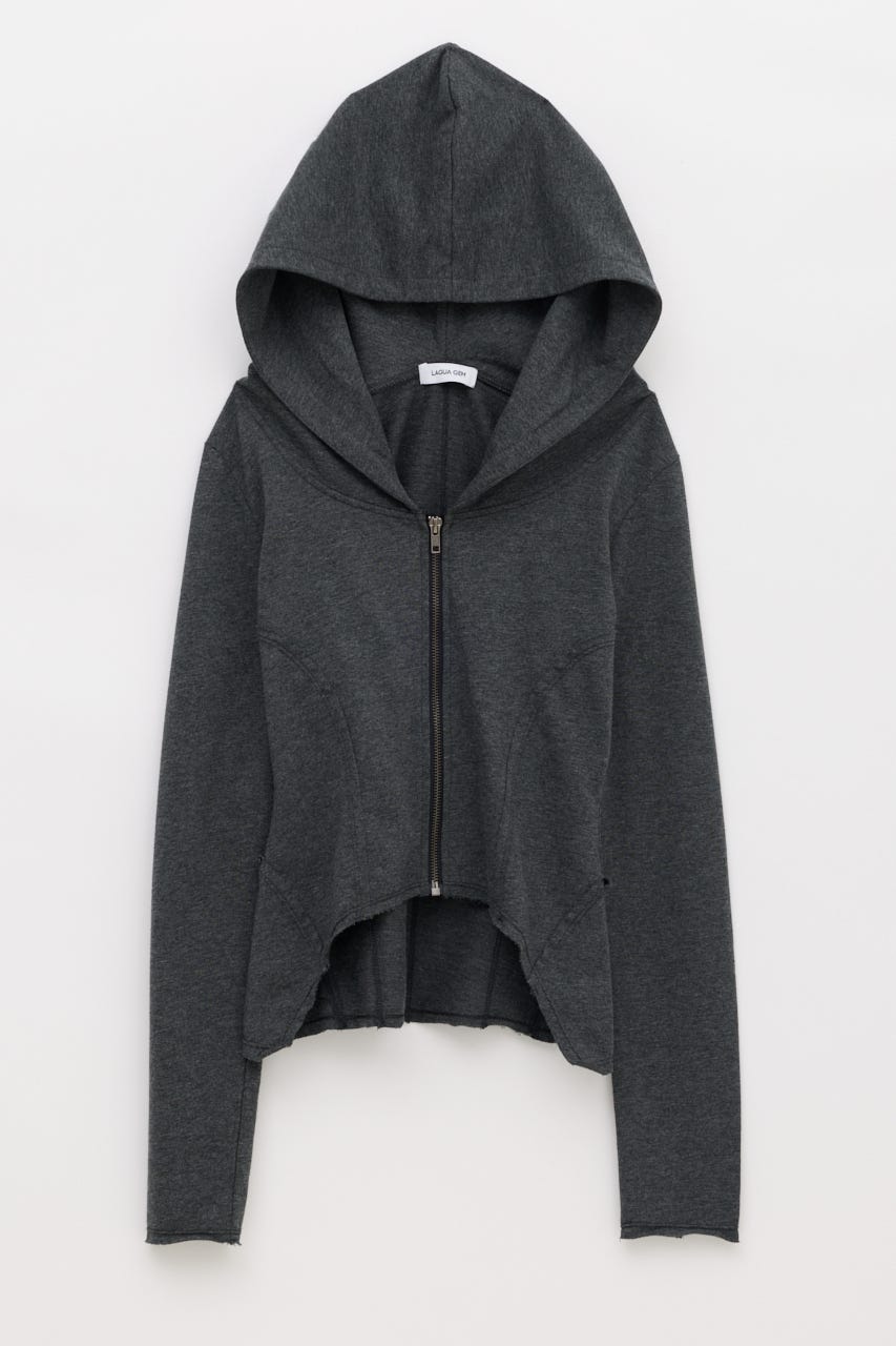 RANDOM CUT OFF ZIP フーディ C.GRY FREE