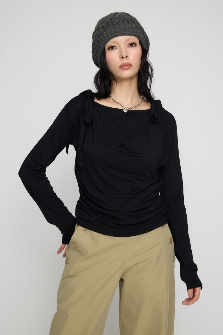 LAYERED USEFUL トップス BLK FREE