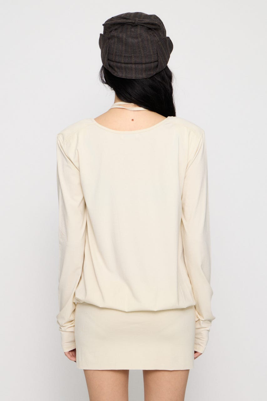 SHOULDER PAD ミニワンピース IVOY S