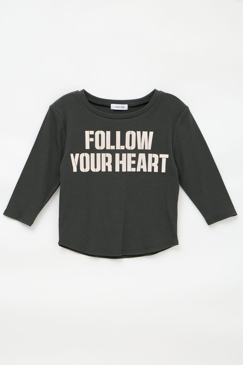 IMPACT LETTERING トップス L/BLK FREE