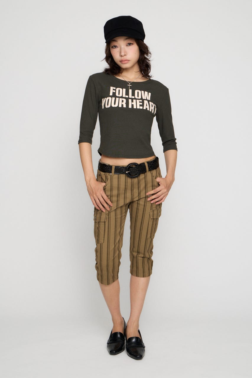 IMPACT LETTERING トップス L/BLK FREE
