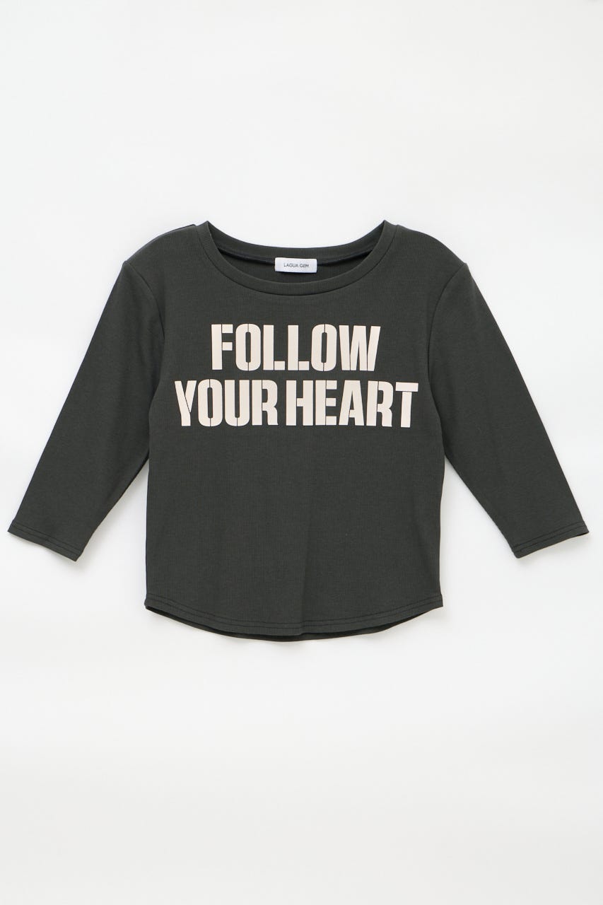 IMPACT LETTERING トップス L/BLK FREE