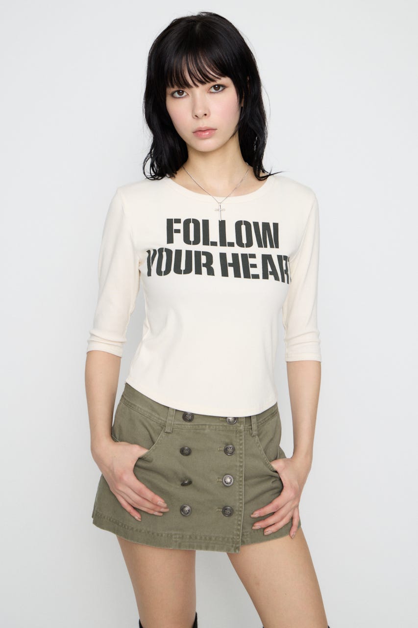 IMPACT LETTERING トップス O/WHT FREE
