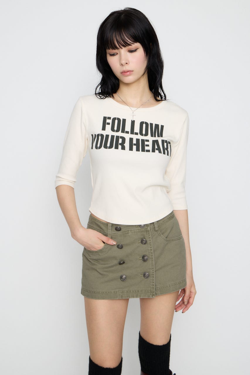 IMPACT LETTERING トップス O/WHT FREE
