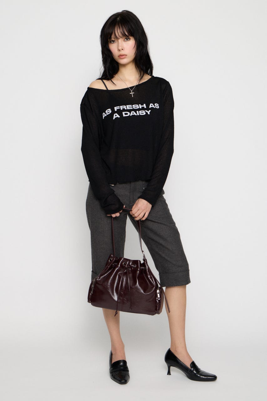LOOSEY PRINT トップス BLK FREE