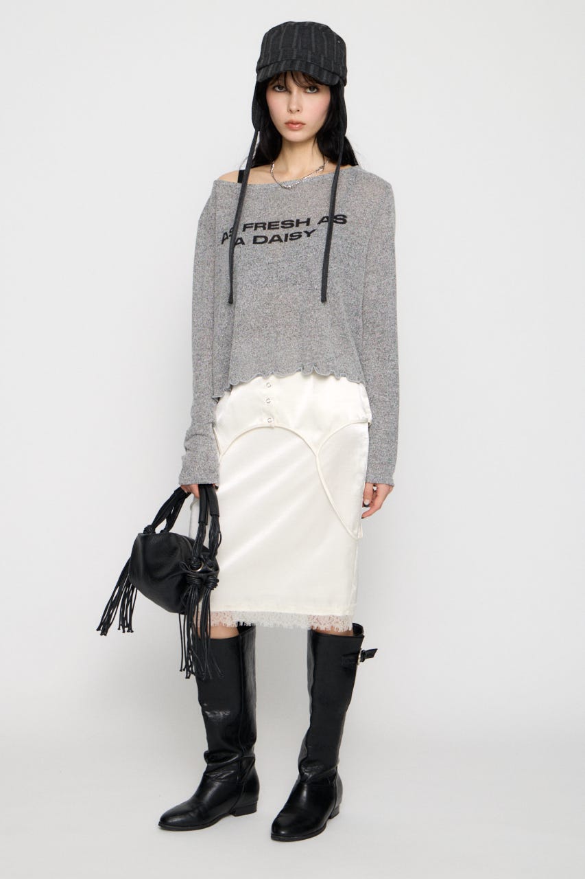 LOOSEY PRINT トップス GRY FREE