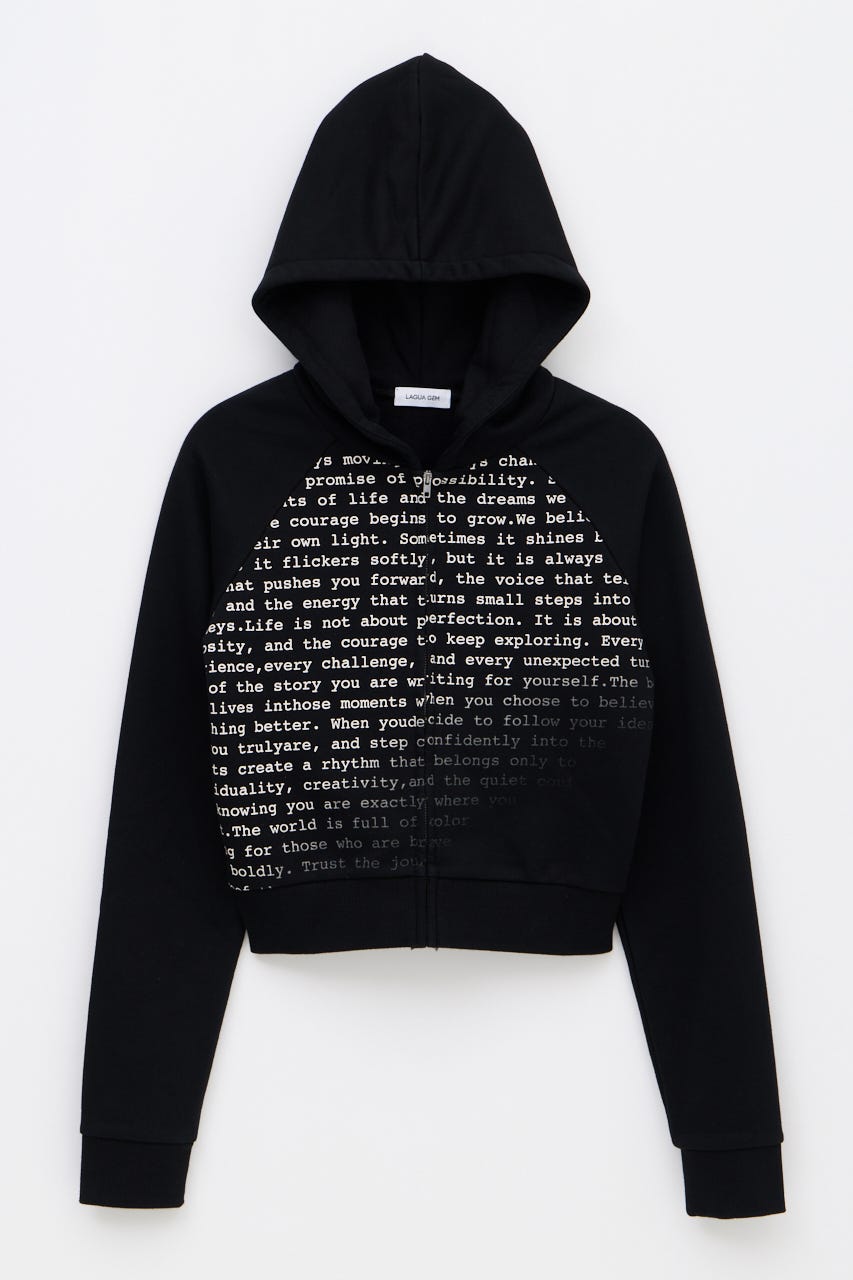 TYPOGRAPHY ZIP フーディ BLK FREE