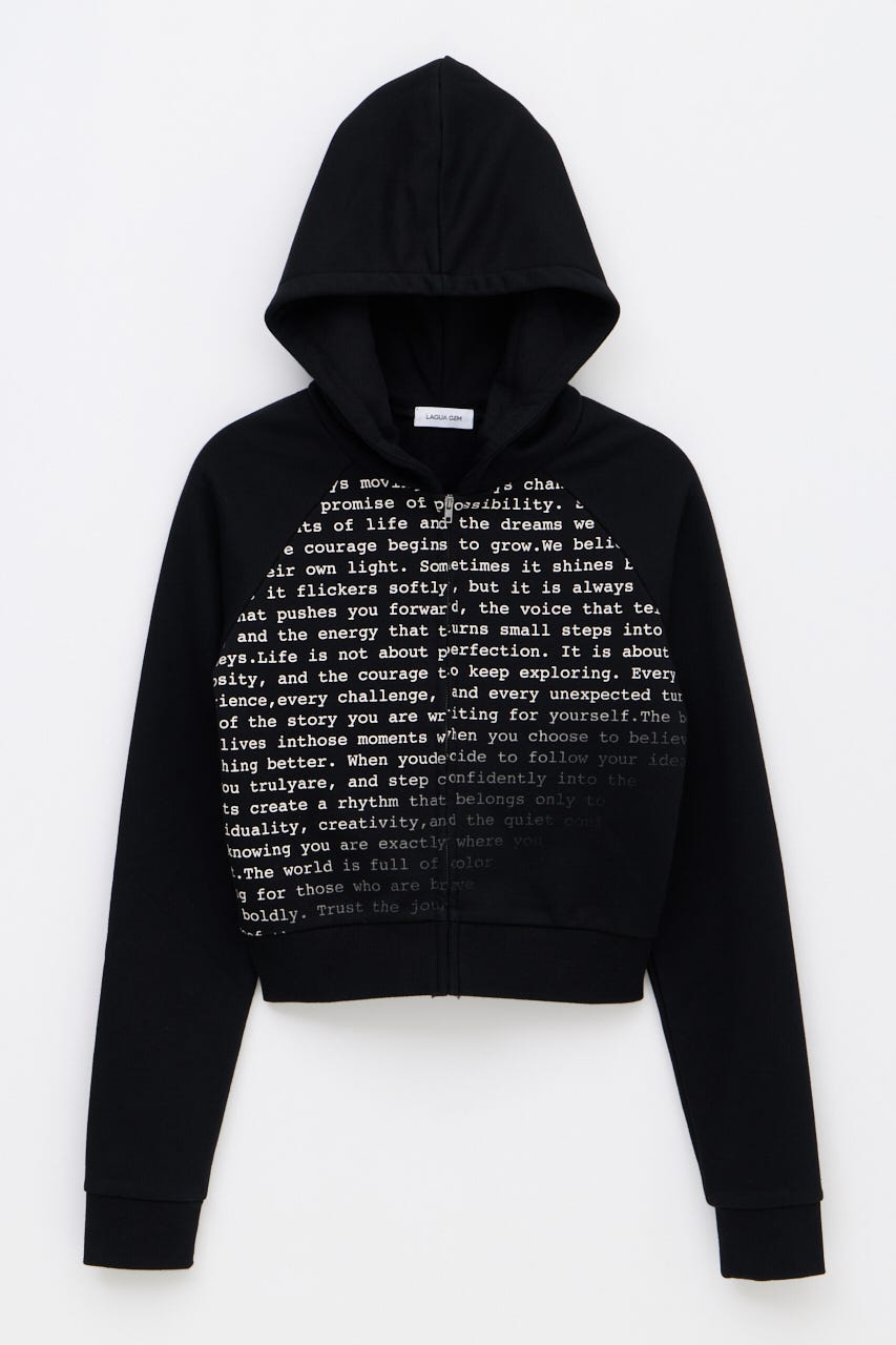 TYPOGRAPHY ZIP フーディ BLK FREE