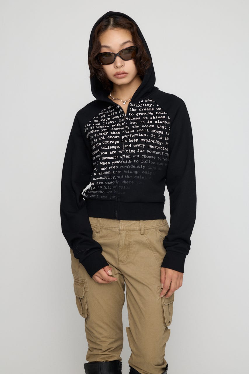 TYPOGRAPHY ZIP フーディ BLK FREE