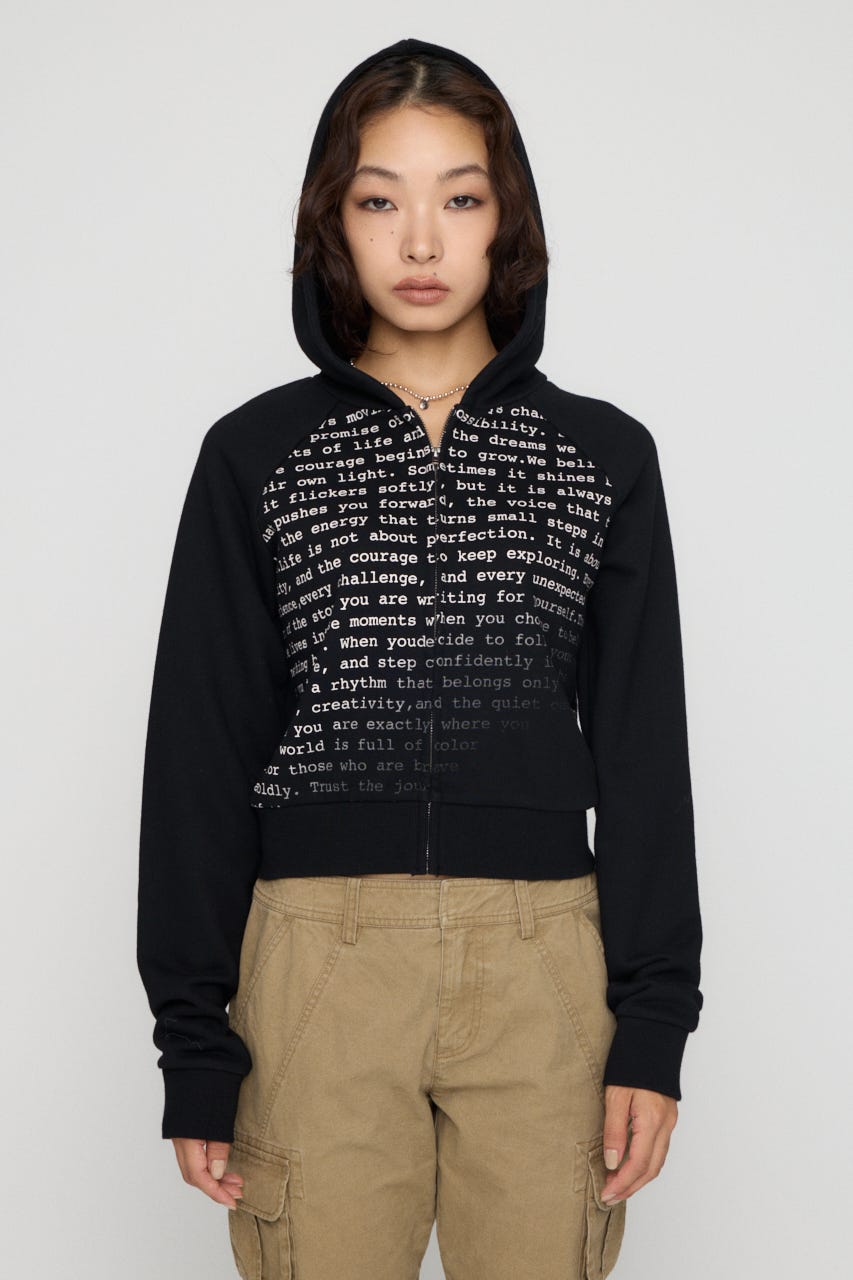 TYPOGRAPHY ZIP フーディ BLK FREE