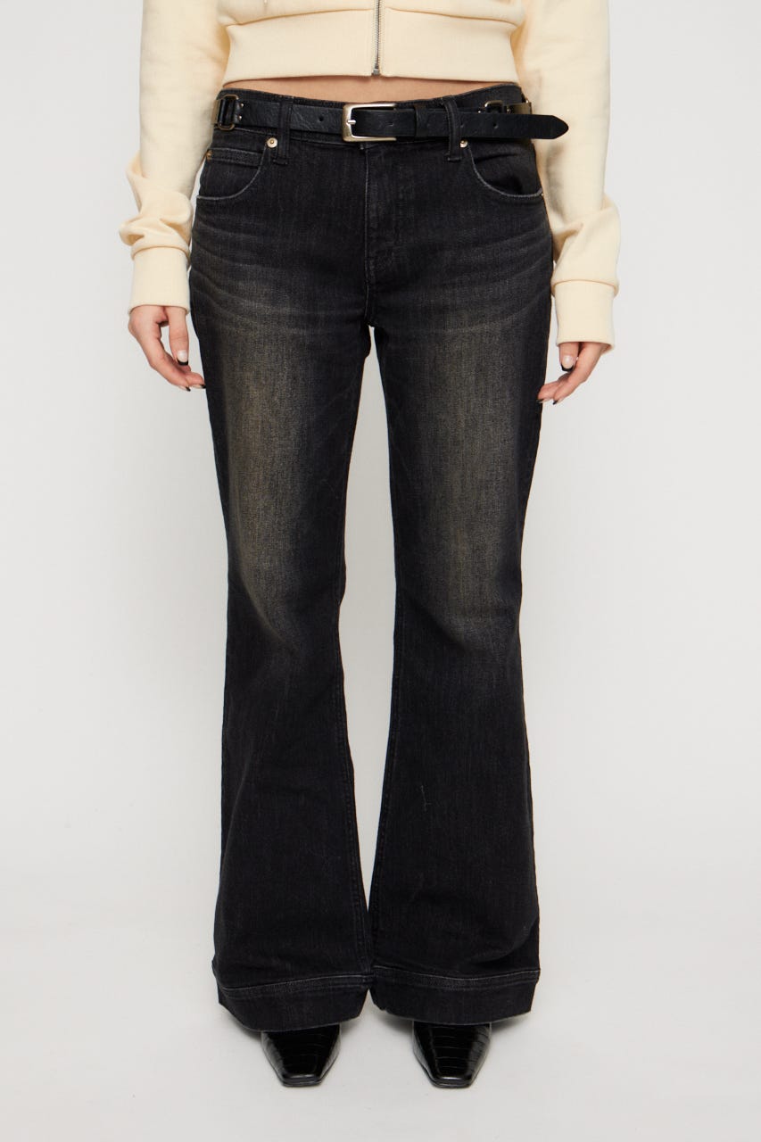 LEDA LOW WAIST FLARE デニム BLK 24inch