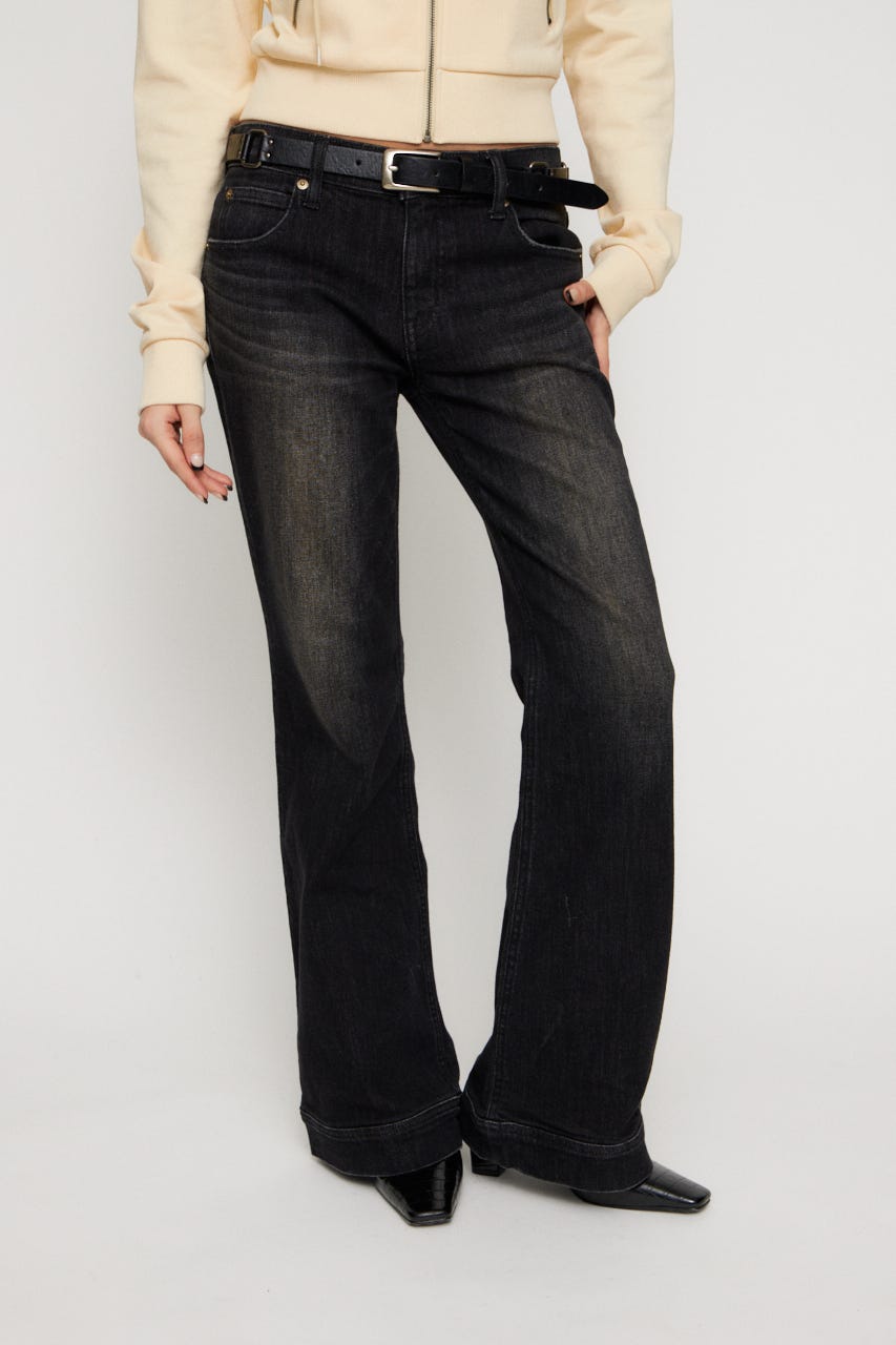 LEDA LOW WAIST FLARE デニム BLK 24inch
