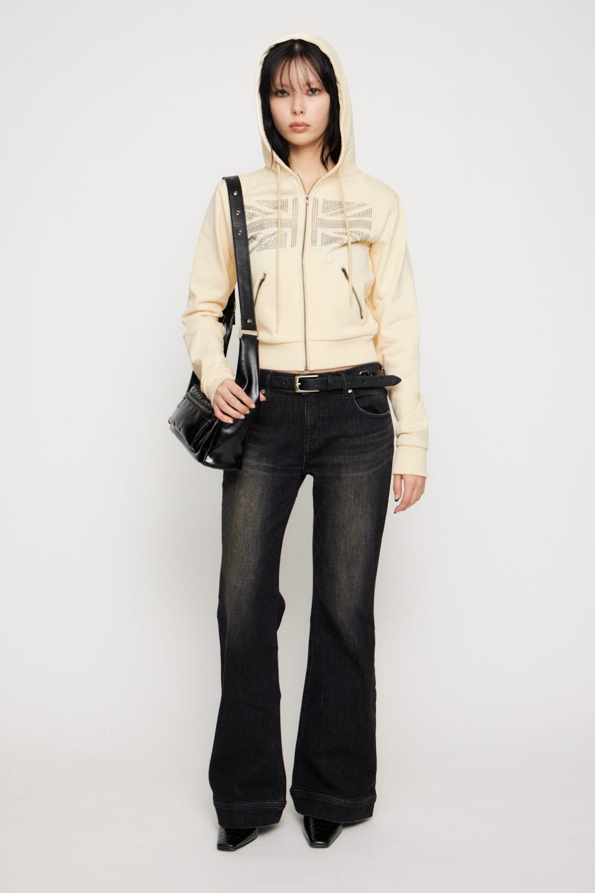 LEDA LOW WAIST FLARE デニム BLK 24inch