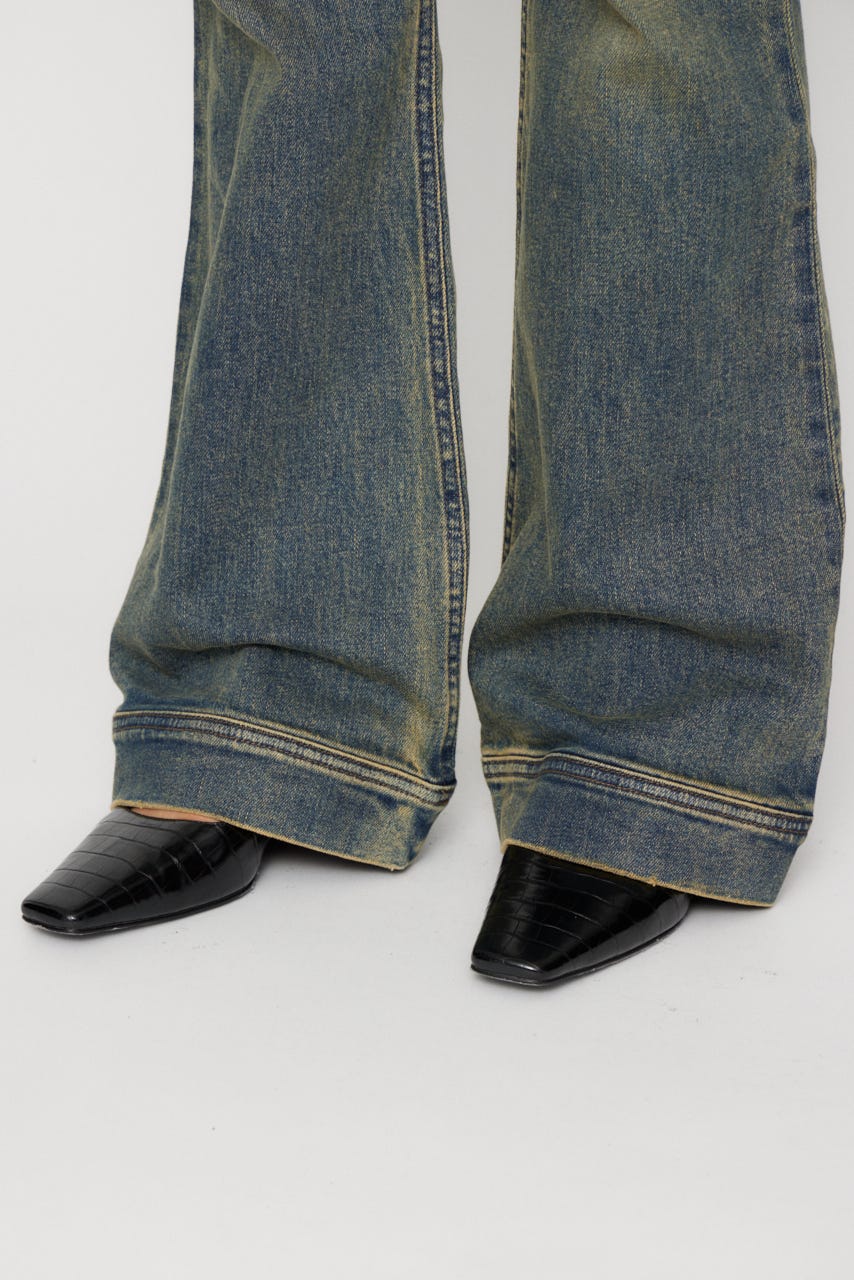 LEDA LOW WAIST FLARE デニム BLU 22inch