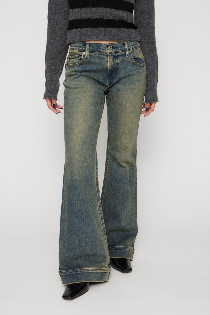 LEDA LOW WAIST FLARE デニム BLU 22inch
