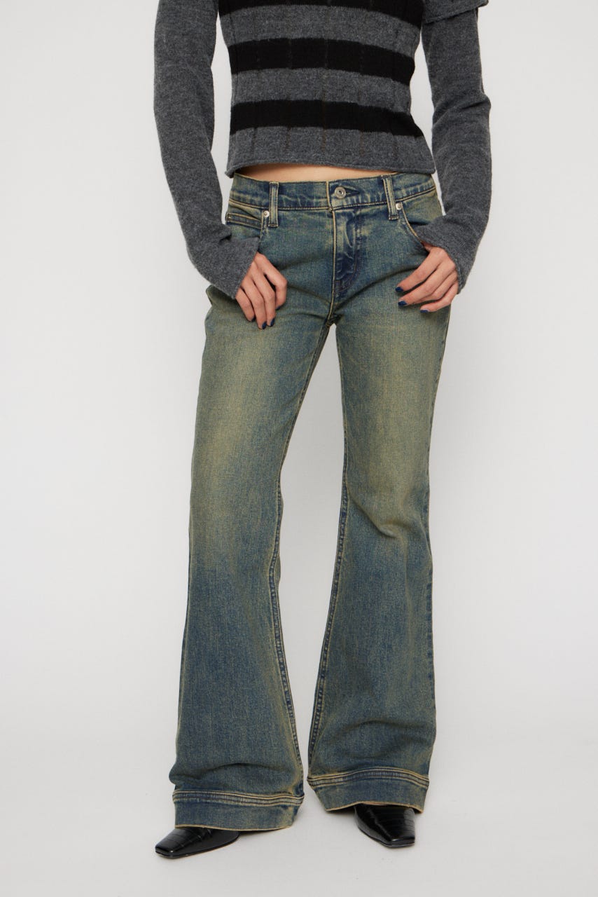 LEDA LOW WAIST FLARE デニム BLU 22inch