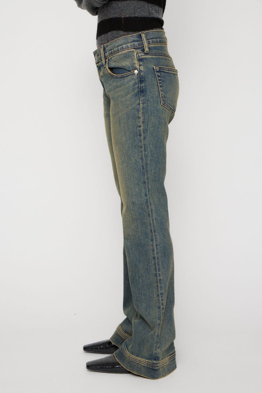 LEDA LOW WAIST FLARE デニム BLU 22inch