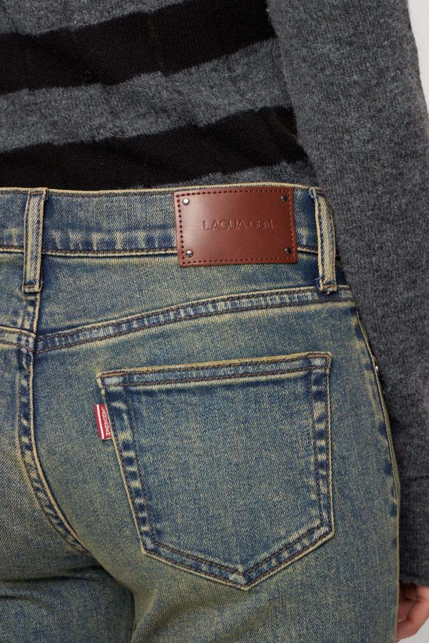 LEDA LOW WAIST FLARE デニム BLU 22inch