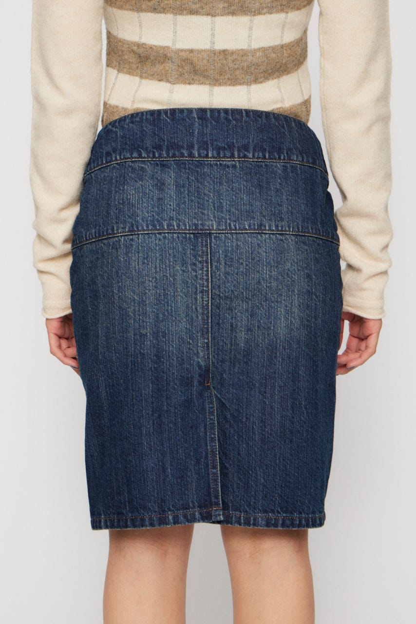 VARIOUS BUTTON DENIM スカート BLU S