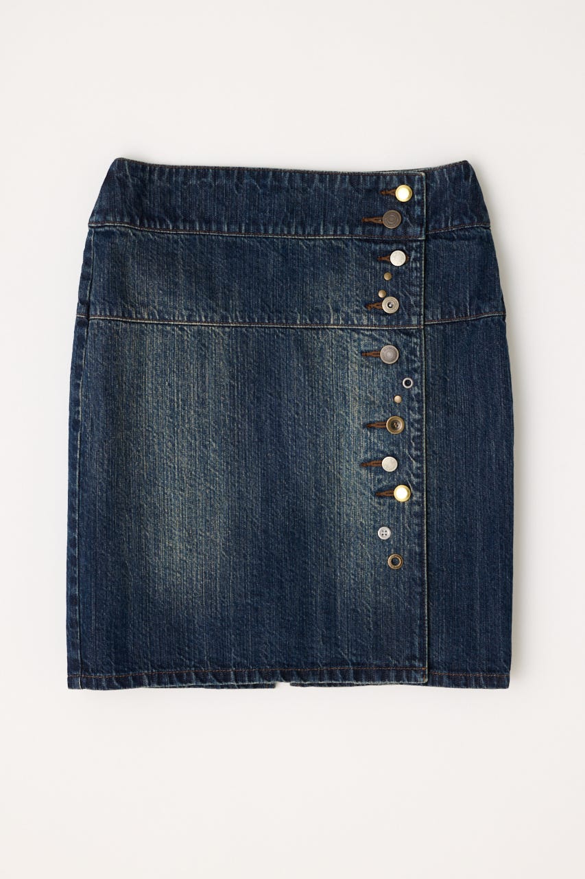 VARIOUS BUTTON DENIM スカート BLU S