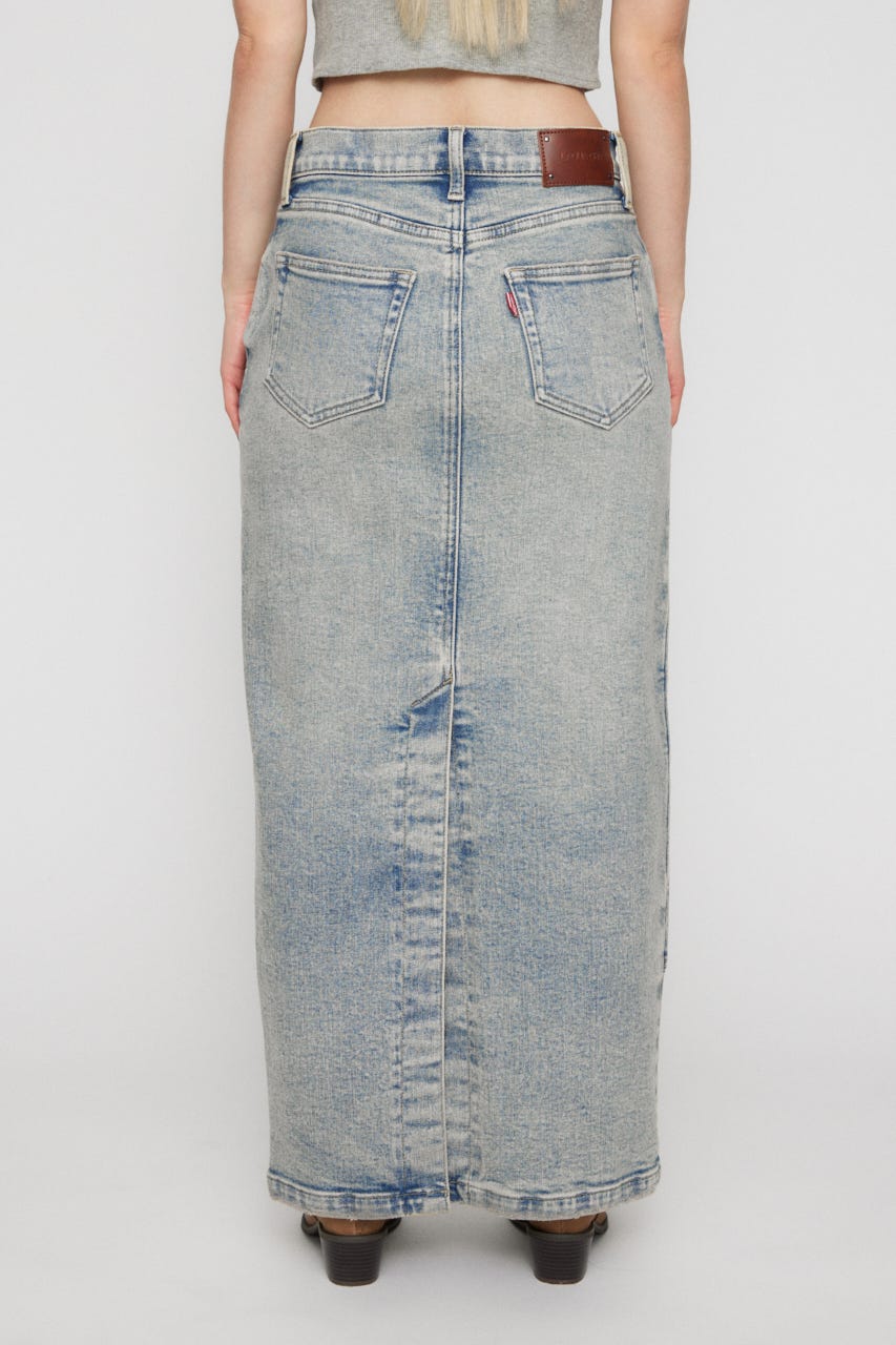 DOUBLE KNEE LONG DENIM スカート L/BLU XS