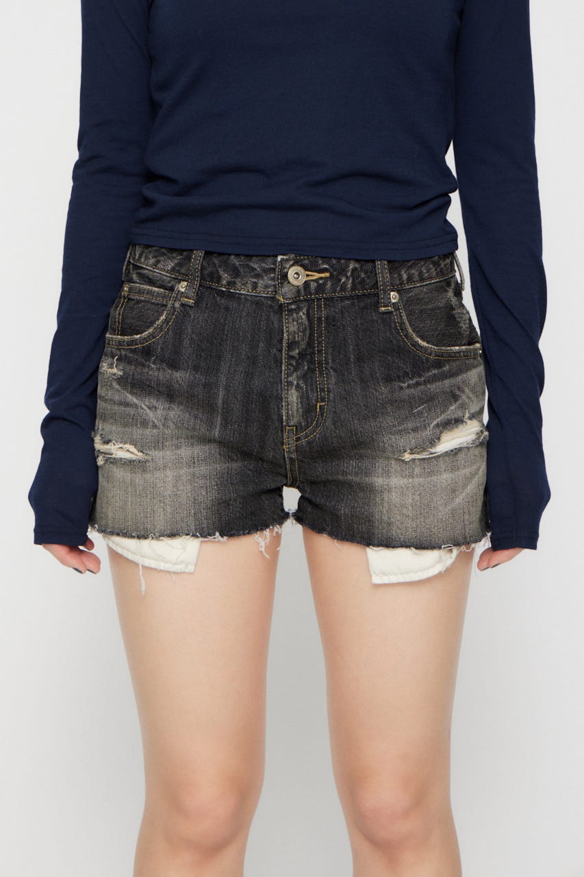CRASH COMPACT DENIM ショートパンツ BLK S