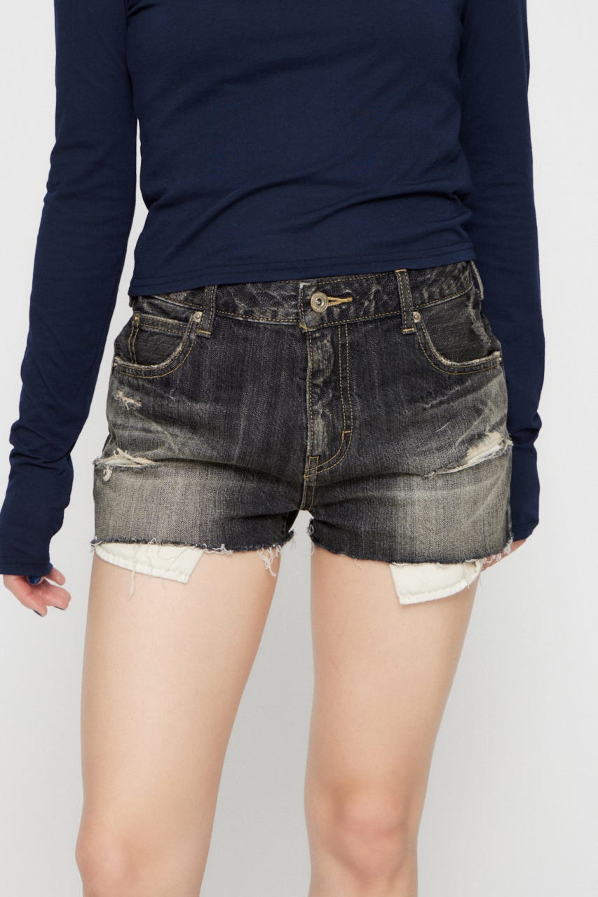 CRASH COMPACT DENIM ショートパンツ BLK S