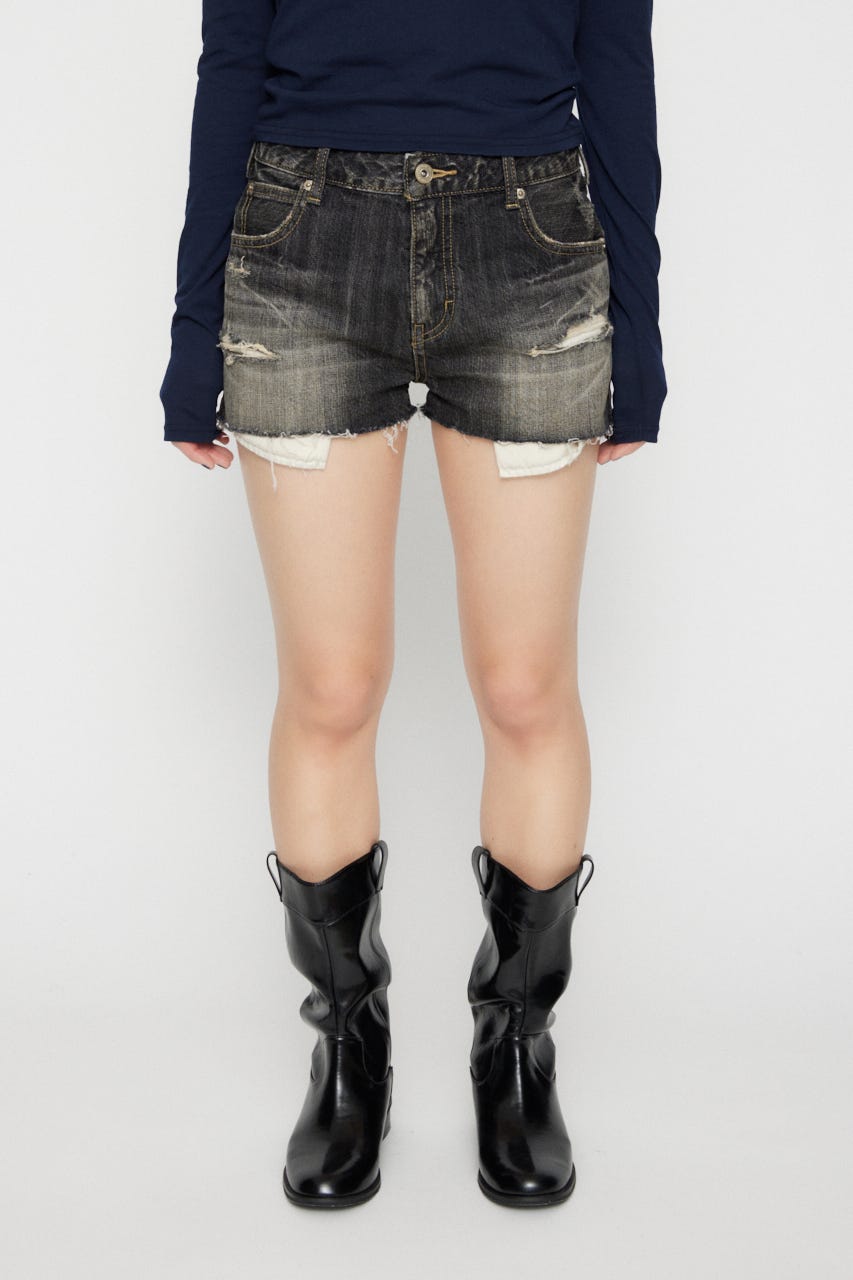 CRASH COMPACT DENIM ショートパンツ BLK S