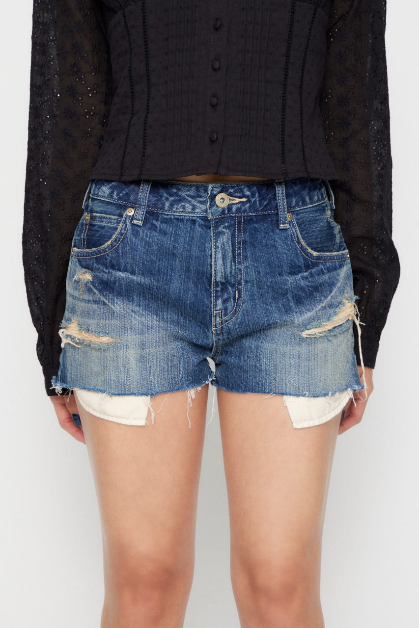 CRASH COMPACT DENIM ショートパンツ BLU S