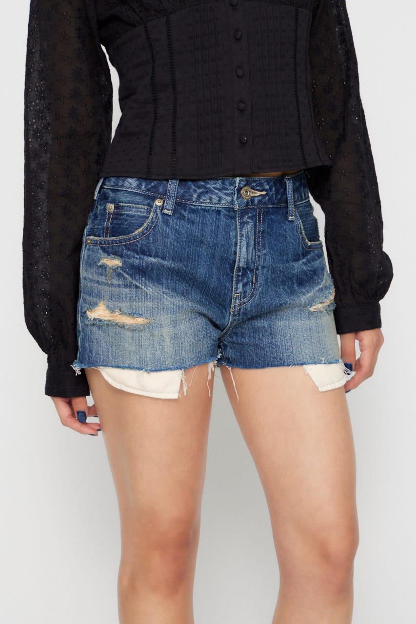 CRASH COMPACT DENIM ショートパンツ BLU S