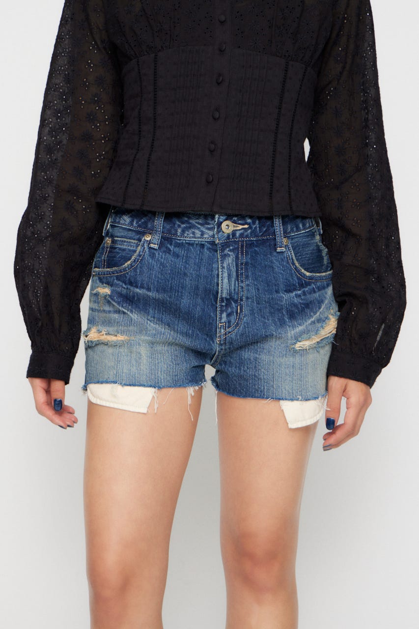 CRASH COMPACT DENIM ショートパンツ BLU S