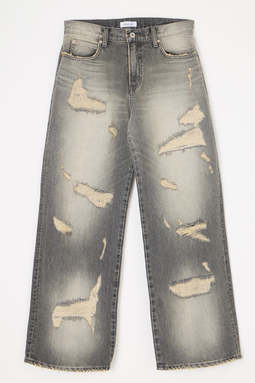 CRASH WASH LOOSEY デニム BLK 22inch