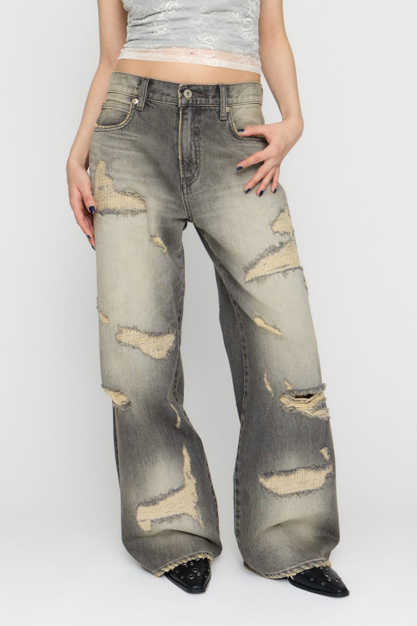 CRASH WASH LOOSEY デニム BLK 22inch