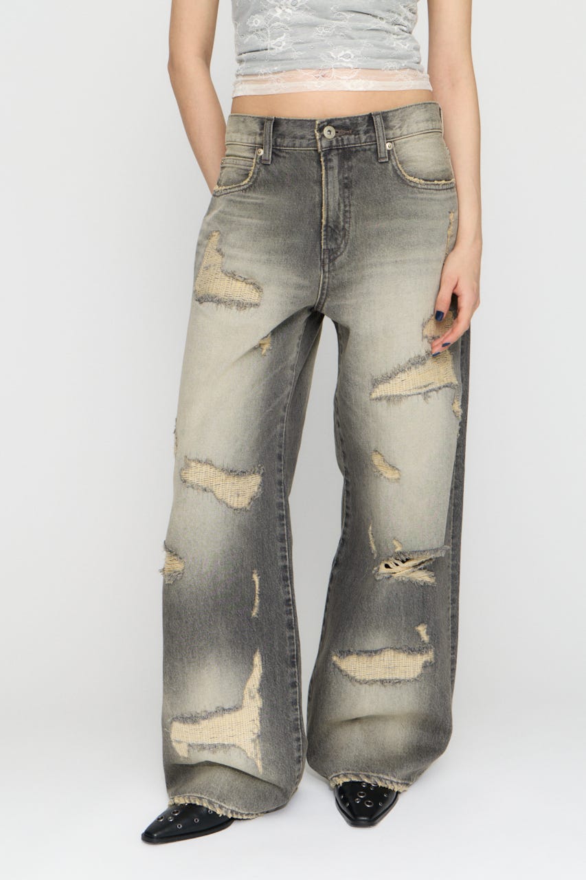 CRASH WASH LOOSEY デニム BLK 22inch