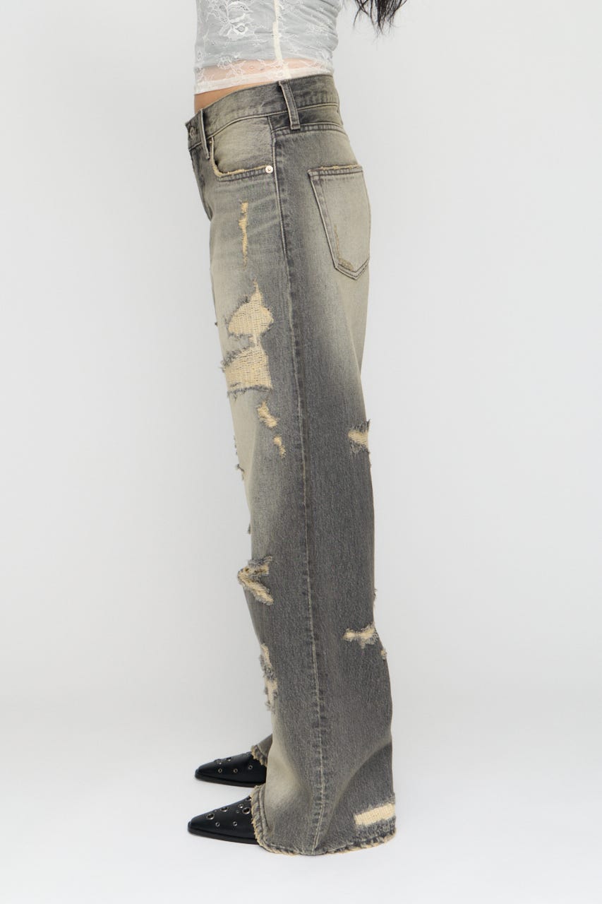 CRASH WASH LOOSEY デニム BLK 22inch