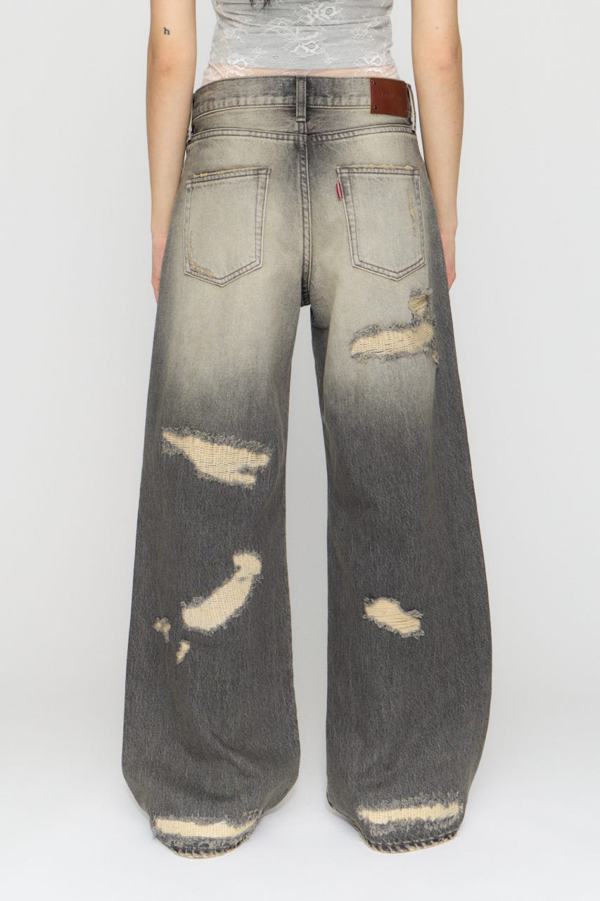 CRASH WASH LOOSEY デニム BLK 22inch