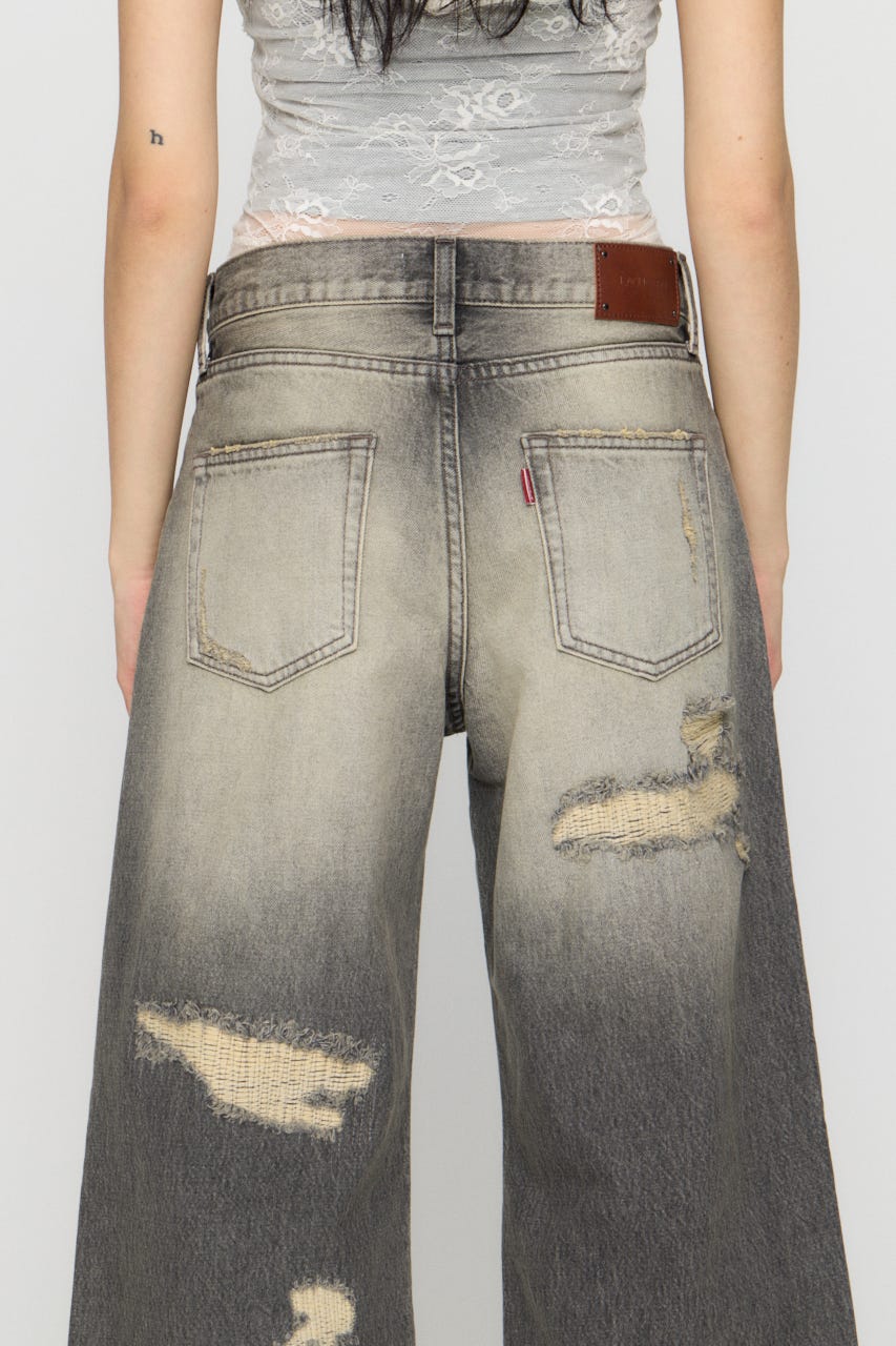 CRASH WASH LOOSEY デニム BLK 22inch