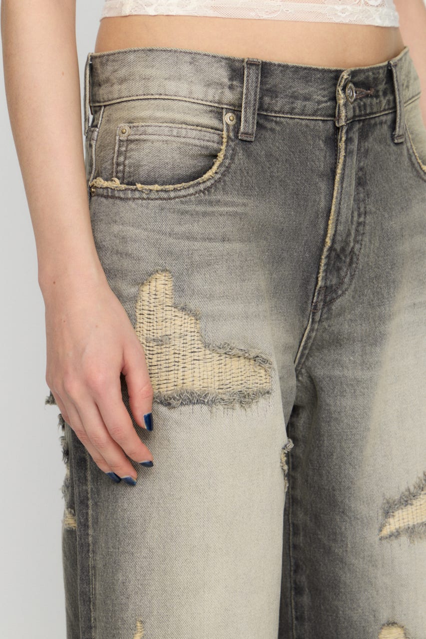 CRASH WASH LOOSEY デニム BLK 22inch