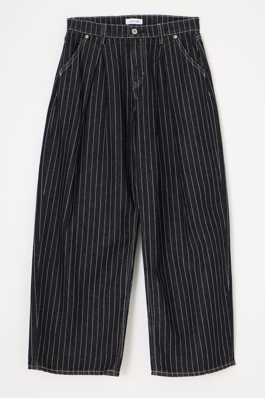 STRIPE TUCK WIDE デニム BLK 25inch