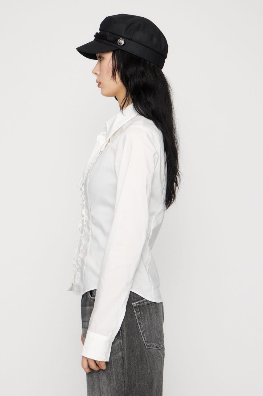 FRONT FRILL COMPACT シャツ WHT FREE
