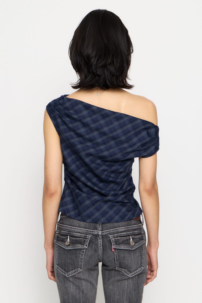 NECK LOOSEY CHECK トップス NVY FREE