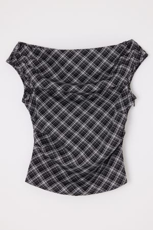 NECK LOOSEY CHECK トップス